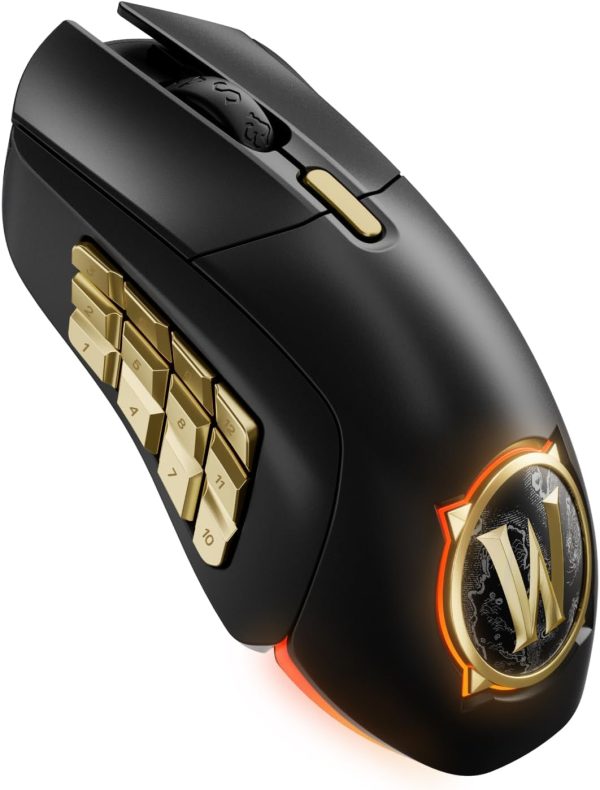 SteelSeries Aerox 9 Wireless: World of Warcraft Edition — Free in-Game Item — MMO Gaming Mouse — 18 Programmable Buttons — Lightweight — Bluetooth/2.4GHz — 18K DPI TrueMove Air Sensor