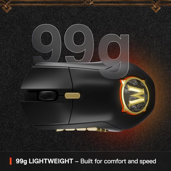 SteelSeries Aerox 9 Wireless: World of Warcraft Edition — Free in-Game Item — MMO Gaming Mouse — 18 Programmable Buttons — Lightweight — Bluetooth/2.4GHz — 18K DPI TrueMove Air Sensor - Image 4