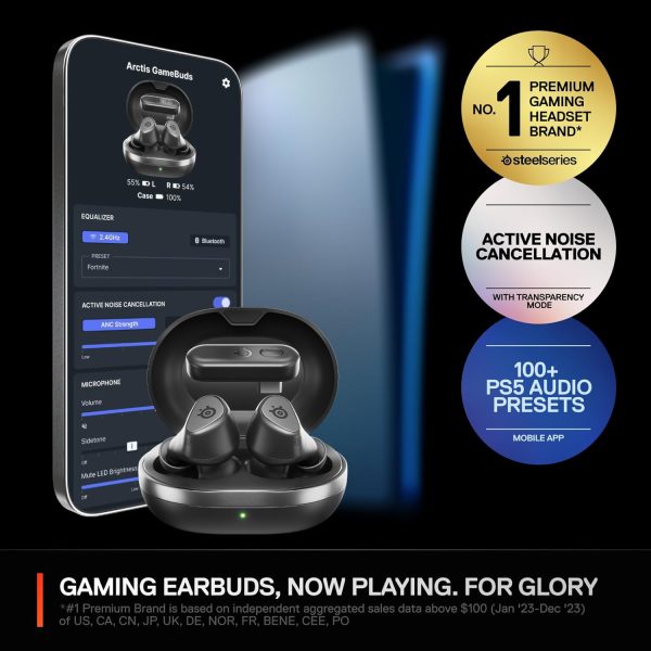 Arctis GameBuds for Xbox/PC/PS5/Switch/Mobile — Quick-Switch 2.4GHz + Bluetooth 5.3 — Active Noise Cancelling — Mobile App w/Sound Presets — Water Resistant IP55 — 40H Battery with Qi Charging Case - Image 12