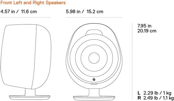 SteelSeries Arena 9 Illuminated 5.1 Desktop Gaming Speakers – 5.1 USB Surround Sound – Wireless Rear Speakers – 2-Way Speaker Design – Subwoofer – RGB Light, Bluetooth – PC, PlayStation, Mobile, Mac - Image 15