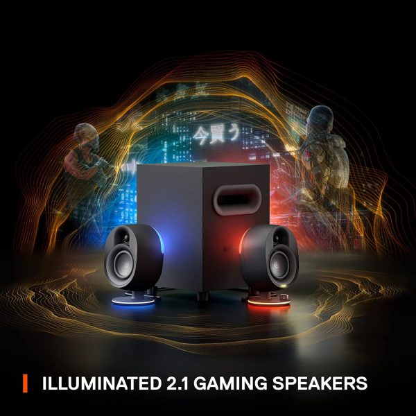 SteelSeries Arena 9 Illuminated 5.1 Desktop Gaming Speakers – 5.1 USB Surround Sound – Wireless Rear Speakers – 2-Way Speaker Design – Subwoofer – RGB Light, Bluetooth – PC, PlayStation, Mobile, Mac - Image 20