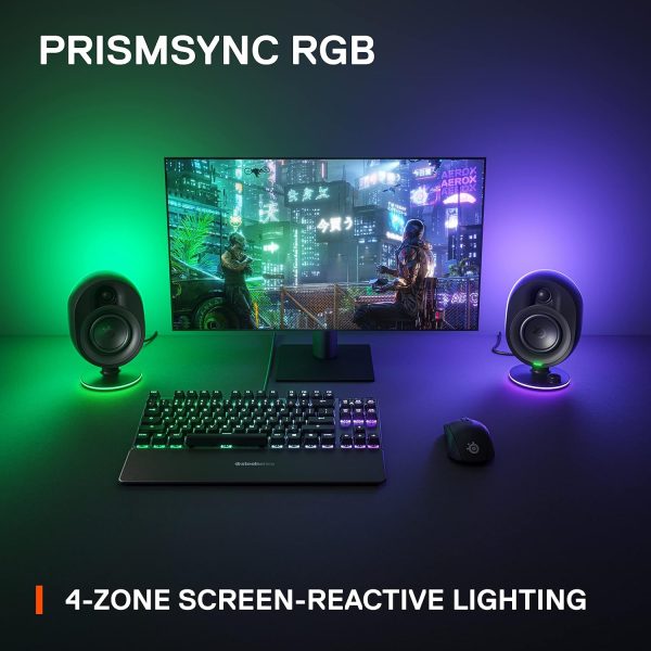 SteelSeries Arena 9 Illuminated 5.1 Desktop Gaming Speakers – 5.1 USB Surround Sound – Wireless Rear Speakers – 2-Way Speaker Design – Subwoofer – RGB Light, Bluetooth – PC, PlayStation, Mobile, Mac - Image 22