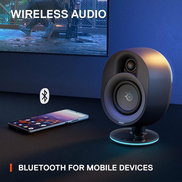 SteelSeries Arena 9 Illuminated 5.1 Desktop Gaming Speakers – 5.1 USB Surround Sound – Wireless Rear Speakers – 2-Way Speaker Design – Subwoofer – RGB Light, Bluetooth – PC, PlayStation, Mobile, Mac - Image 25