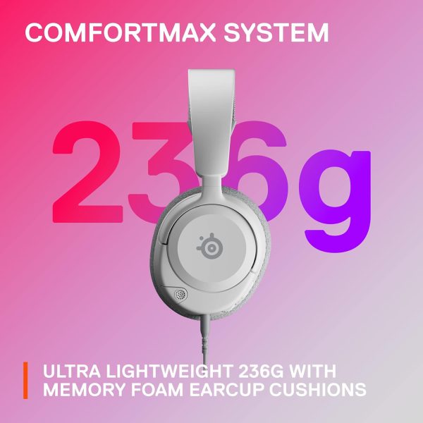SteelSeries Arctis Nova 1 Multi-System Gaming Headset — Hi-Fi Drivers — 360° Spatial Audio — Comfort Design — Durable — Ultra Lightweight — Noise-Cancelling Mic — PC, PS5/PS4, Switch, Xbox - White - Image 5