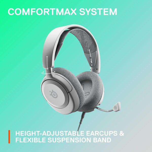 SteelSeries Arctis Nova 1 Multi-System Gaming Headset — Hi-Fi Drivers — 360° Spatial Audio — Comfort Design — Durable — Ultra Lightweight — Noise-Cancelling Mic — PC, PS5/PS4, Switch, Xbox - White - Image 6