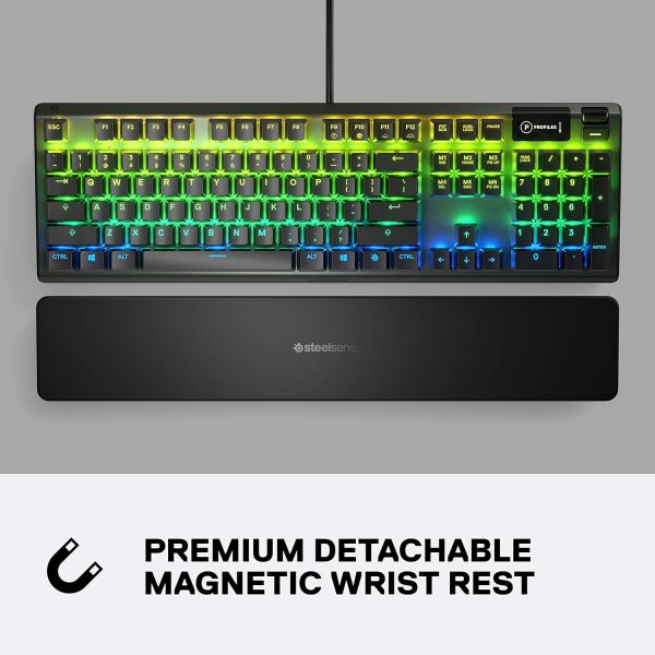 SteelSeries USB Apex 5 Hybrid Mechanical Gaming Keyboard – Per-Key RGB Illumination – Aircraft Grade Aluminum Alloy Frame – OLED Smart Display (Hybrid Blue Switch) - Image 5