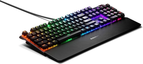 SteelSeries USB Apex 5 Hybrid Mechanical Gaming Keyboard – Per-Key RGB Illumination – Aircraft Grade Aluminum Alloy Frame – OLED Smart Display (Hybrid Blue Switch) - Image 6