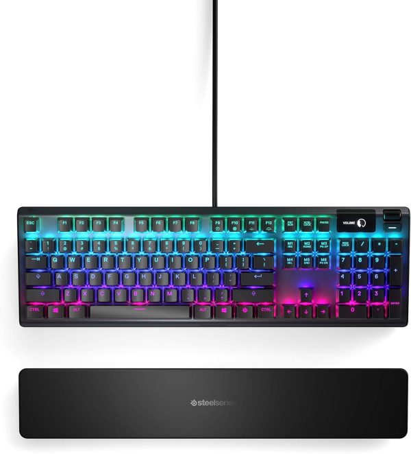 SteelSeries USB Apex 5 Hybrid Mechanical Gaming Keyboard – Per-Key RGB Illumination – Aircraft Grade Aluminum Alloy Frame – OLED Smart Display (Hybrid Blue Switch) - Image 7
