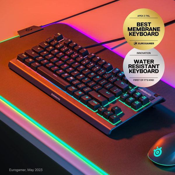 SteelSeries USB Apex 5 Hybrid Mechanical Gaming Keyboard – Per-Key RGB Illumination – Aircraft Grade Aluminum Alloy Frame – OLED Smart Display (Hybrid Blue Switch) - Image 11