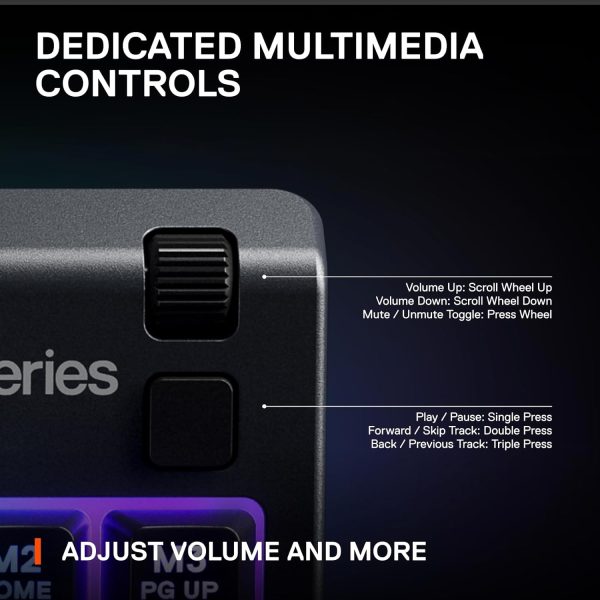 SteelSeries USB Apex 5 Hybrid Mechanical Gaming Keyboard – Per-Key RGB Illumination – Aircraft Grade Aluminum Alloy Frame – OLED Smart Display (Hybrid Blue Switch) - Image 15