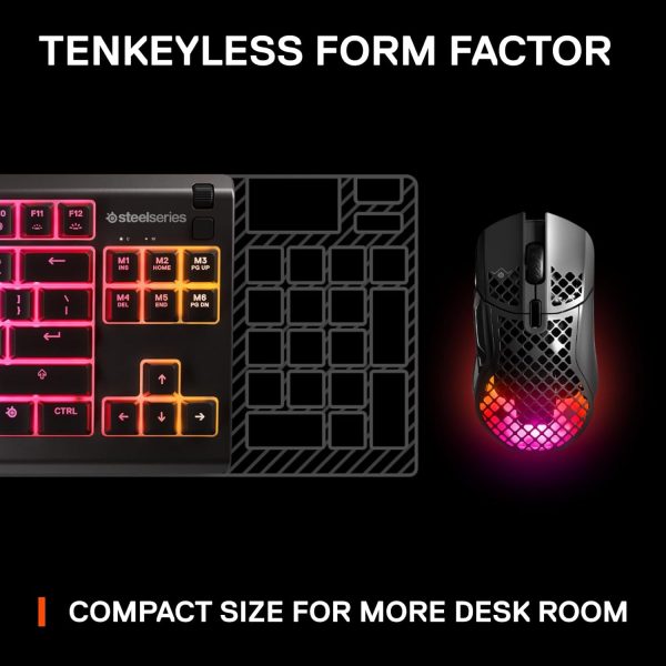 SteelSeries USB Apex 5 Hybrid Mechanical Gaming Keyboard – Per-Key RGB Illumination – Aircraft Grade Aluminum Alloy Frame – OLED Smart Display (Hybrid Blue Switch) - Image 16