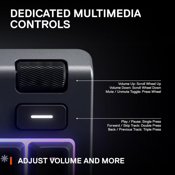 SteelSeries USB Apex 5 Hybrid Mechanical Gaming Keyboard – Per-Key RGB Illumination – Aircraft Grade Aluminum Alloy Frame – OLED Smart Display (Hybrid Blue Switch) - Image 22
