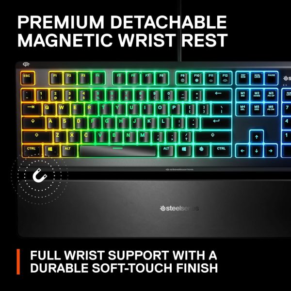 SteelSeries USB Apex 5 Hybrid Mechanical Gaming Keyboard – Per-Key RGB Illumination – Aircraft Grade Aluminum Alloy Frame – OLED Smart Display (Hybrid Blue Switch) - Image 23
