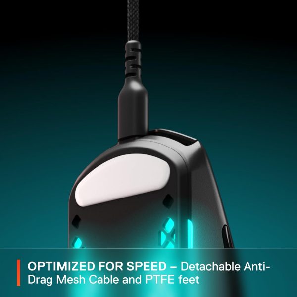 SteelSeries Aerox 3 - Holey RGB Gaming Mouse - Ultra-lightweight Water Resistant Design - 8,500 DPI TrueMove Core Optical Sensor - Onyx - Image 6