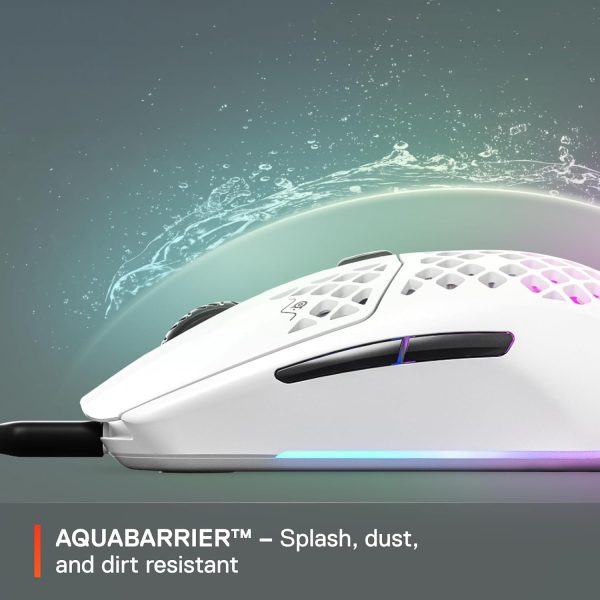 SteelSeries Aerox 3 - Holey RGB Gaming Mouse - Ultra-lightweight Water Resistant Design - 8,500 DPI TrueMove Core Optical Sensor - Onyx - Image 12